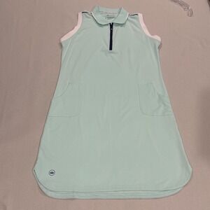 Peter Millar Womens Mint Green Sleeveless Golf Dress UPF 50+ Pockets Medium